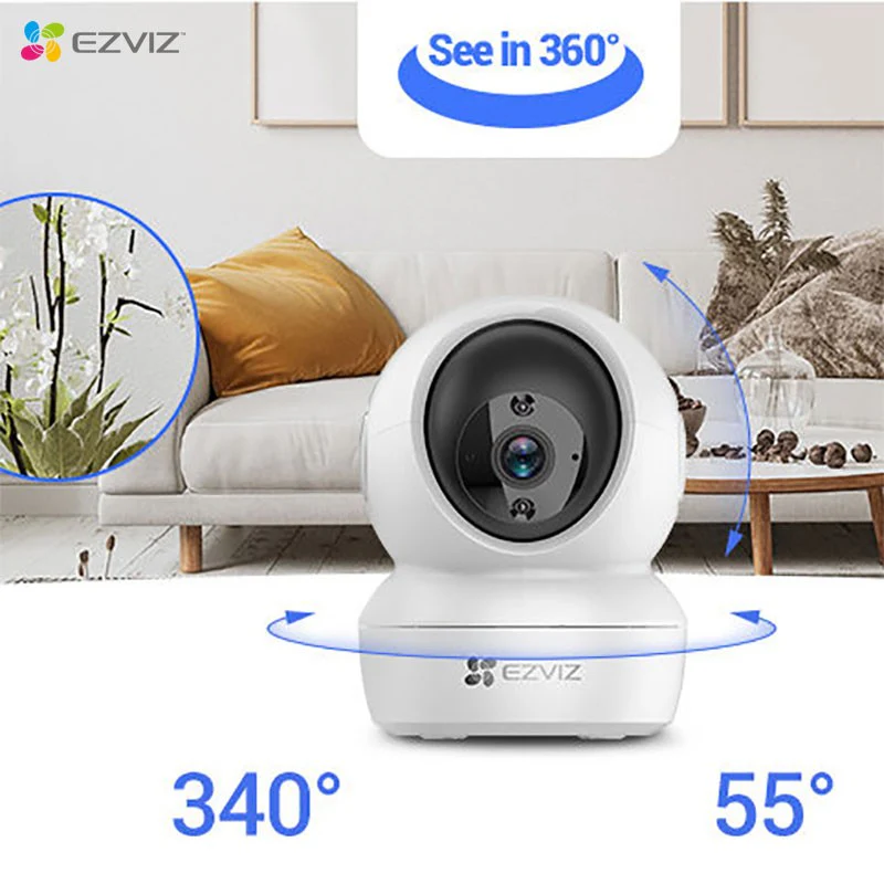 EZVIZ H6C 1080P Cámara de Seguridad WIFI 2MP FHD 360° para interior